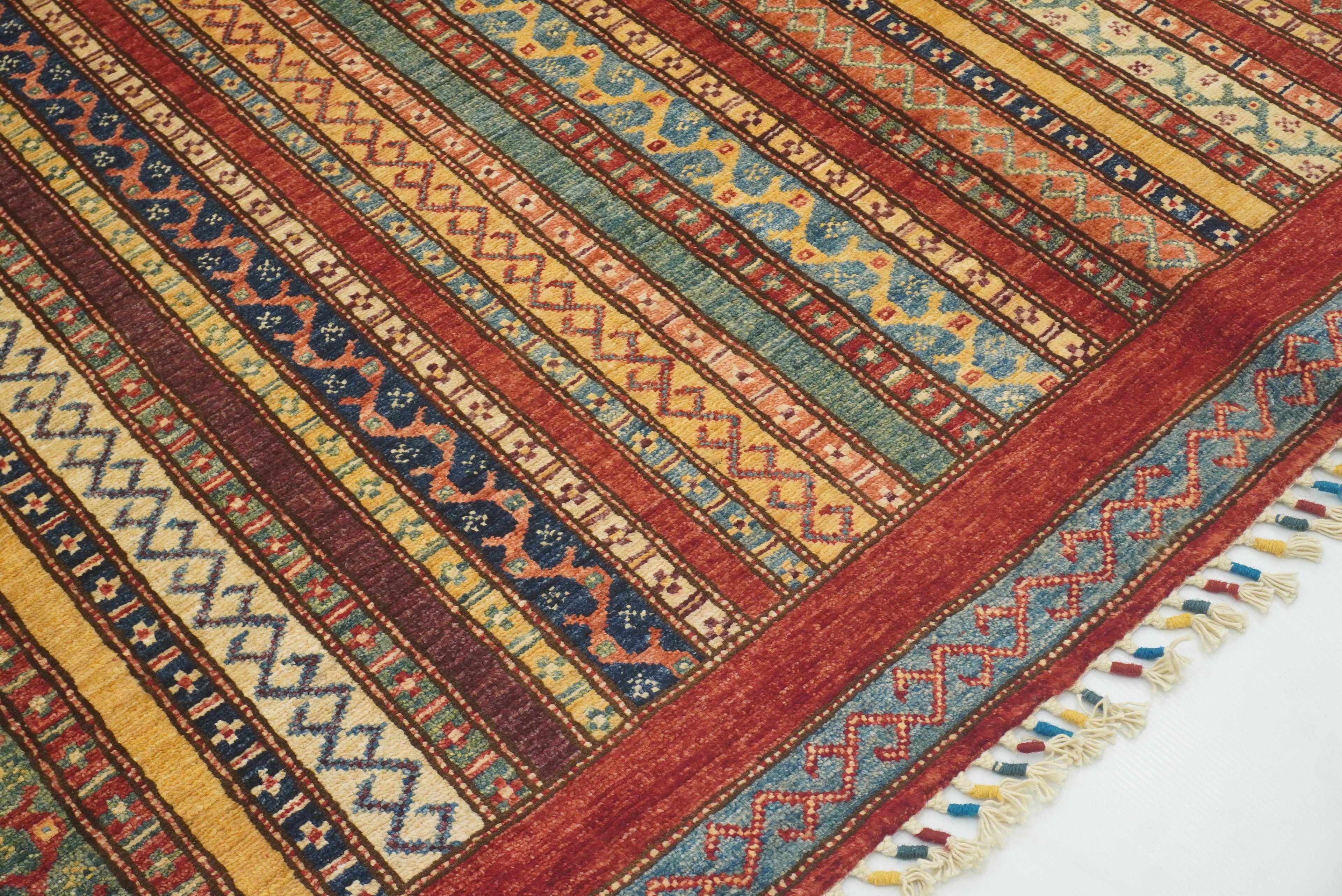7x8 Red Turkish Style Hand-Knotted Wool Tribal Rug - Yildiz Rugs