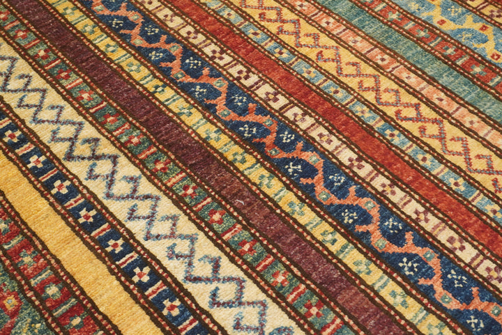 7x8 Red Turkish Style Hand-Knotted Wool Tribal Rug - Yildiz Rugs