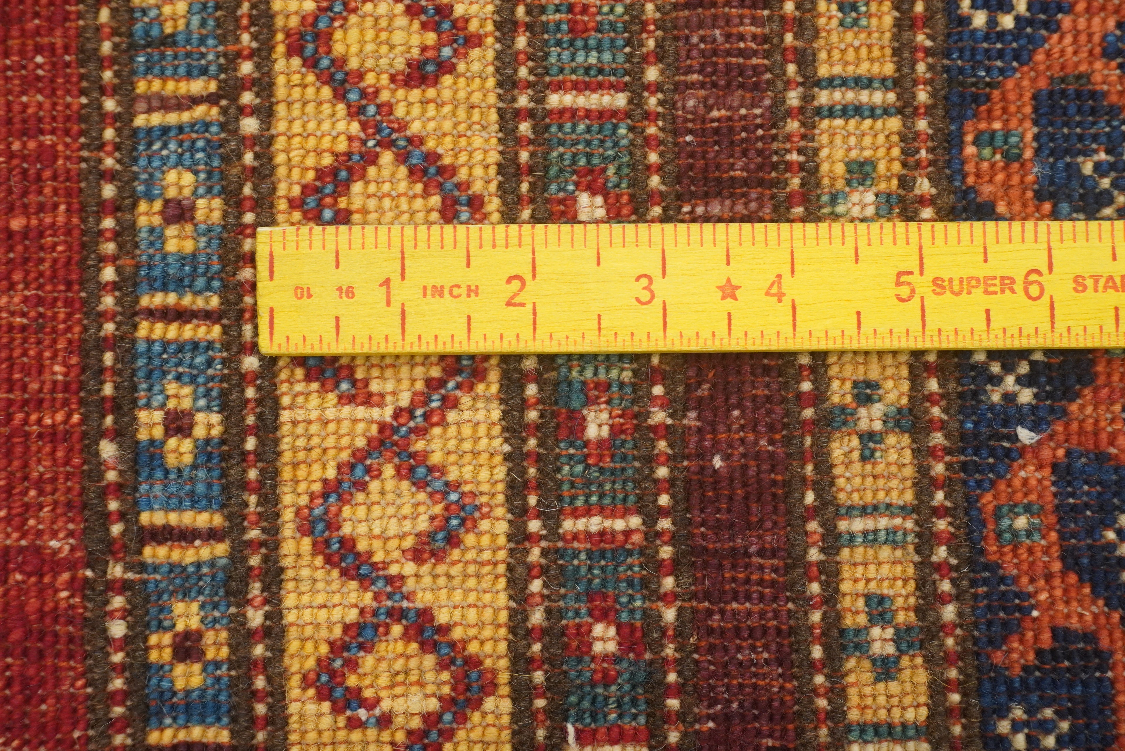 7x8 Red Turkish Style Hand-Knotted Wool Tribal Rug - Yildiz Rugs
