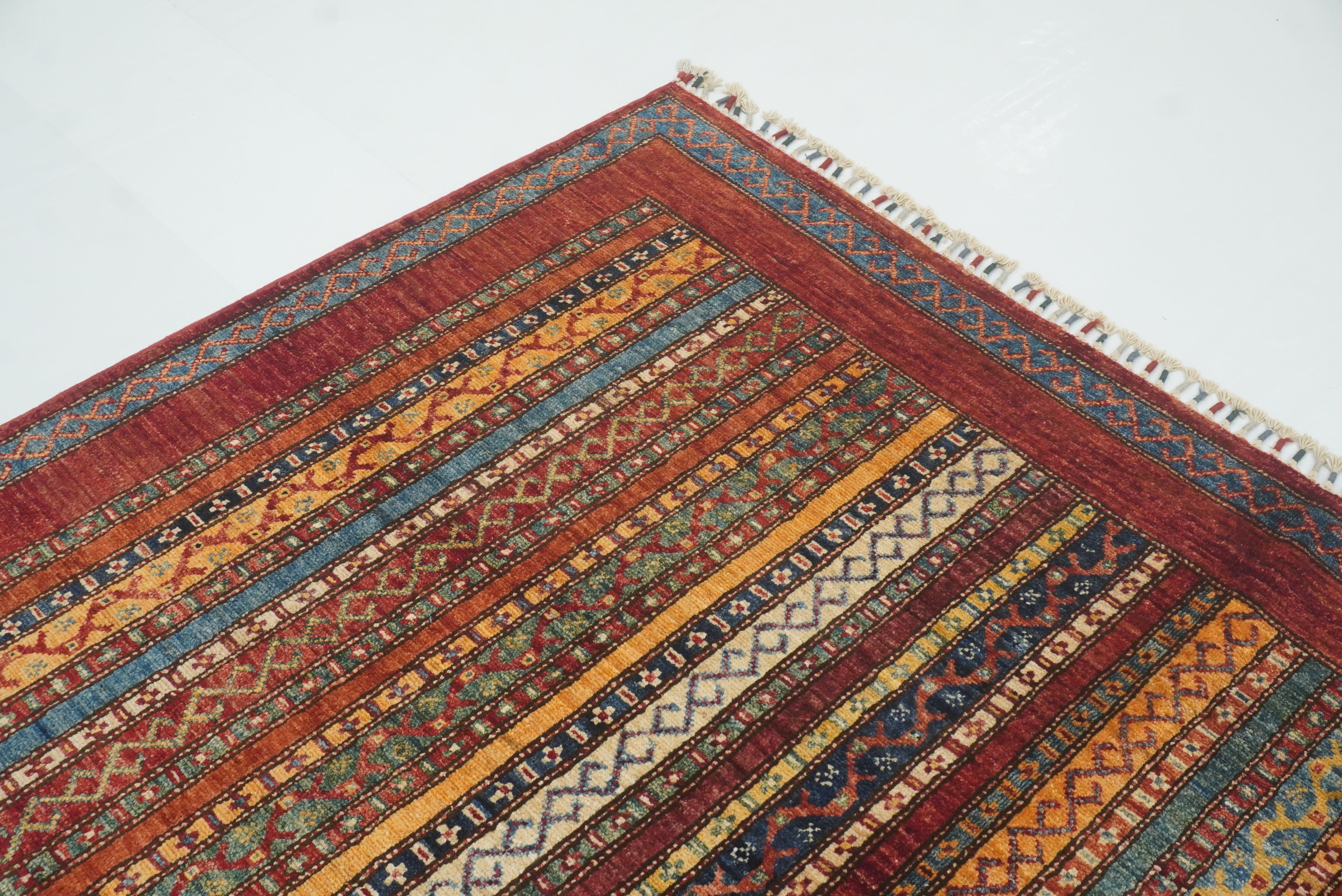 6x8 Red Turkish Style Handmade Afghan wool Rug - Yildiz Rugs