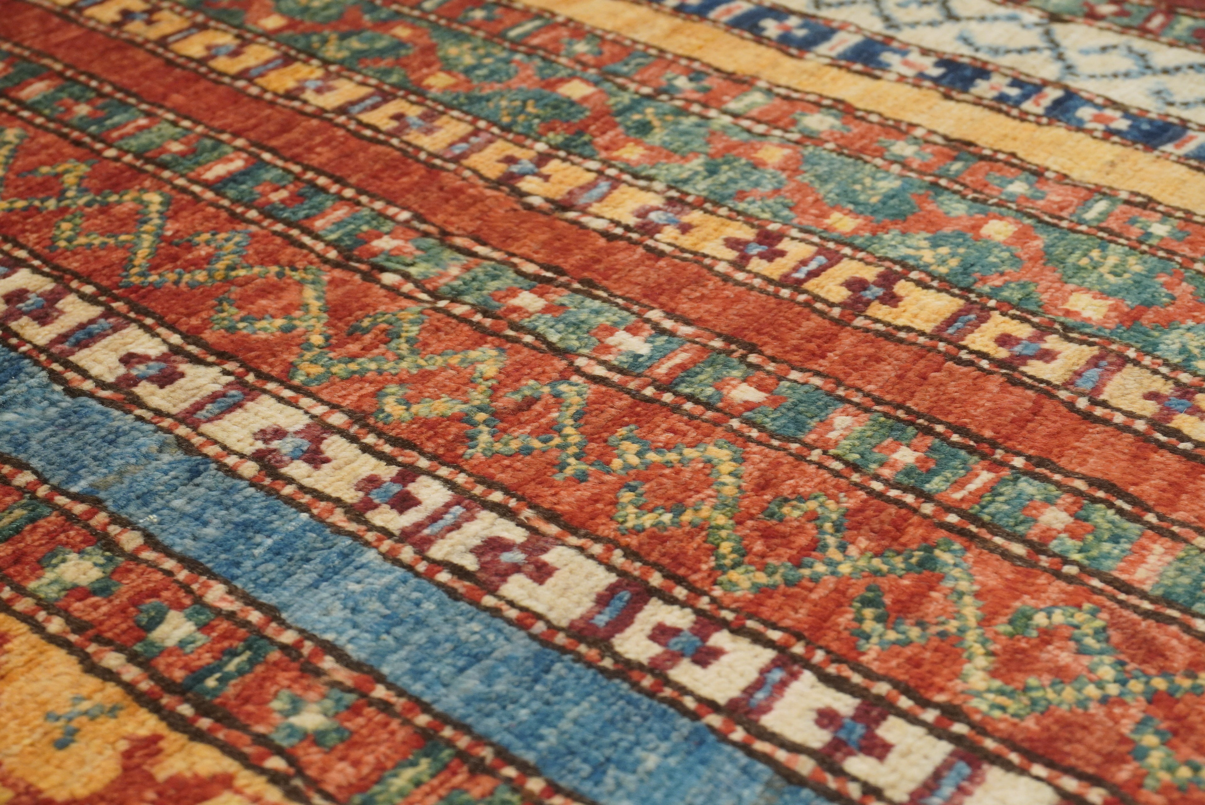 6x8 Red Turkish Style Handmade Afghan wool Rug - Yildiz Rugs