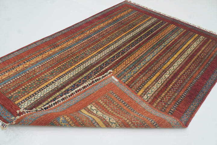 6x8 Red Turkish Style Handmade Afghan wool Rug - Yildiz Rugs