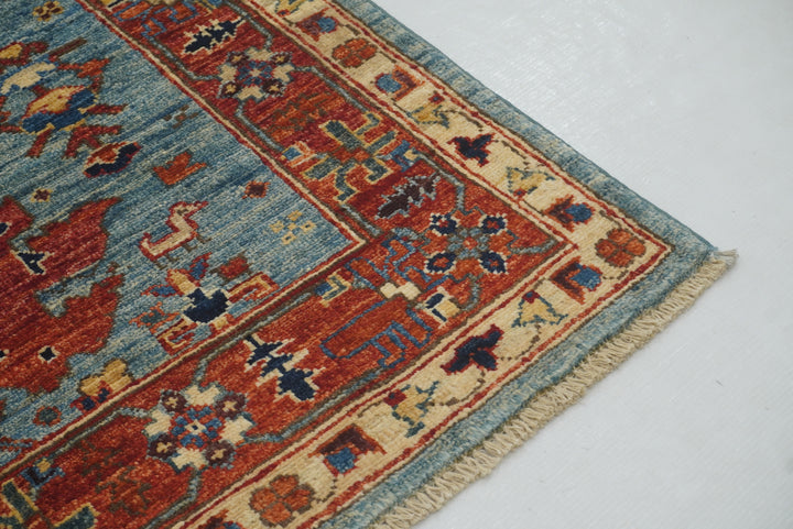 3x4 Blue Bidjar Afghan Hand knotted Rug