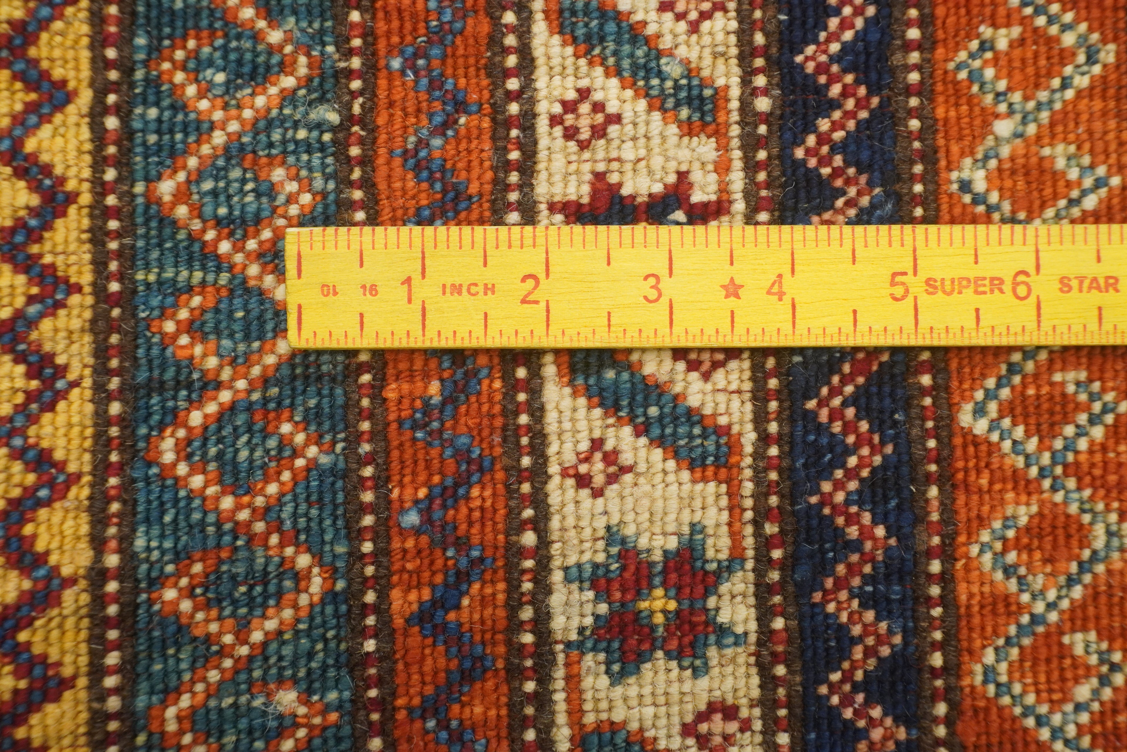 7x7 Red Afghan Hand Knotted Wool Shawl Square Rug - Yildiz Rugs