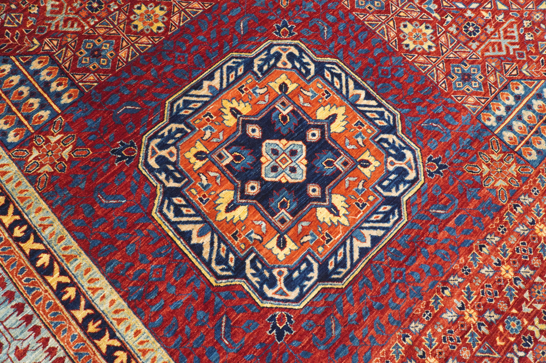 12'x14'9" Red Mamluk Turkish Hand knotted Medallion Rug - Yildiz Rugs