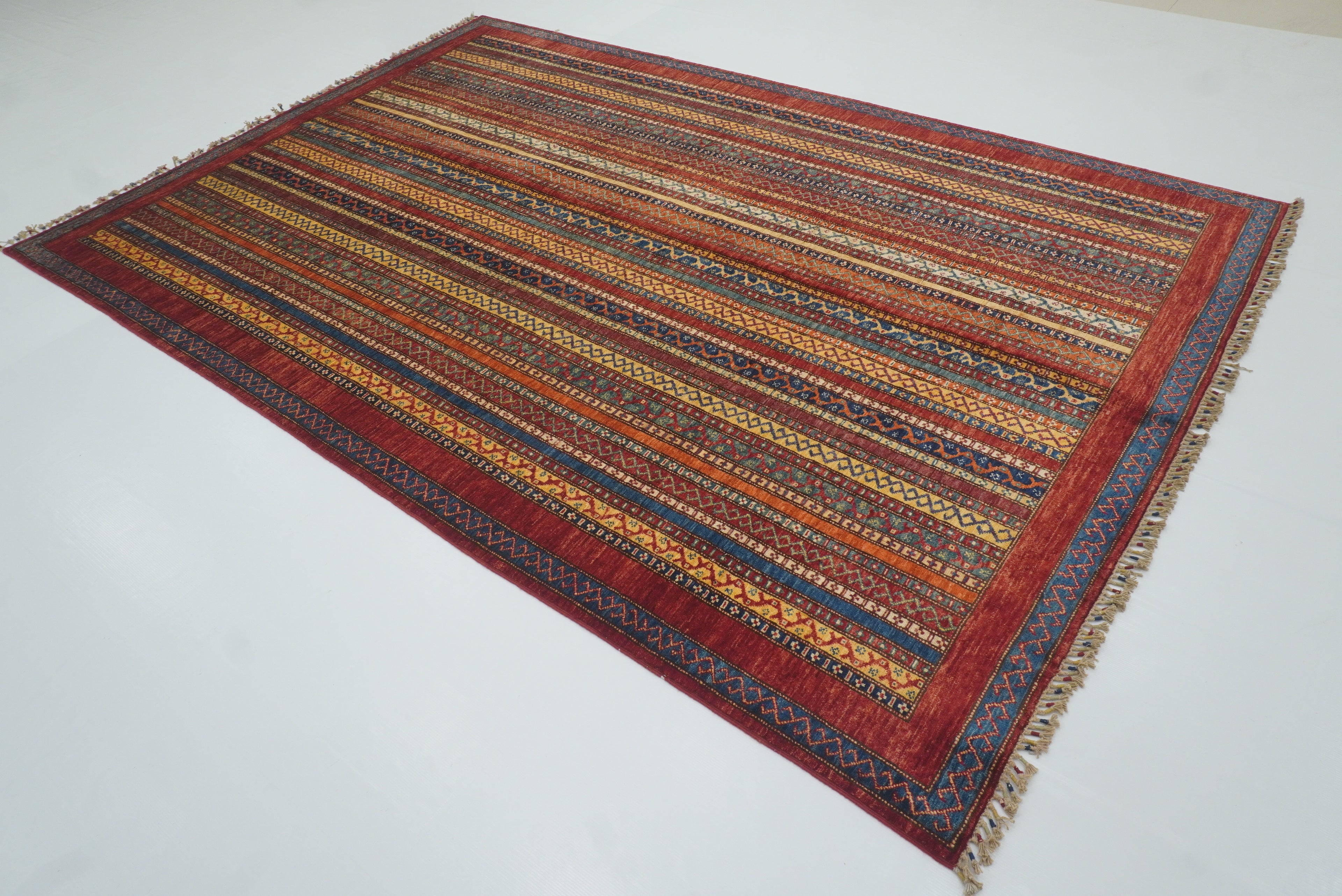 7x10 Red Turkish Style Hand-Knotted Tribal Rug - Yildiz Rugs