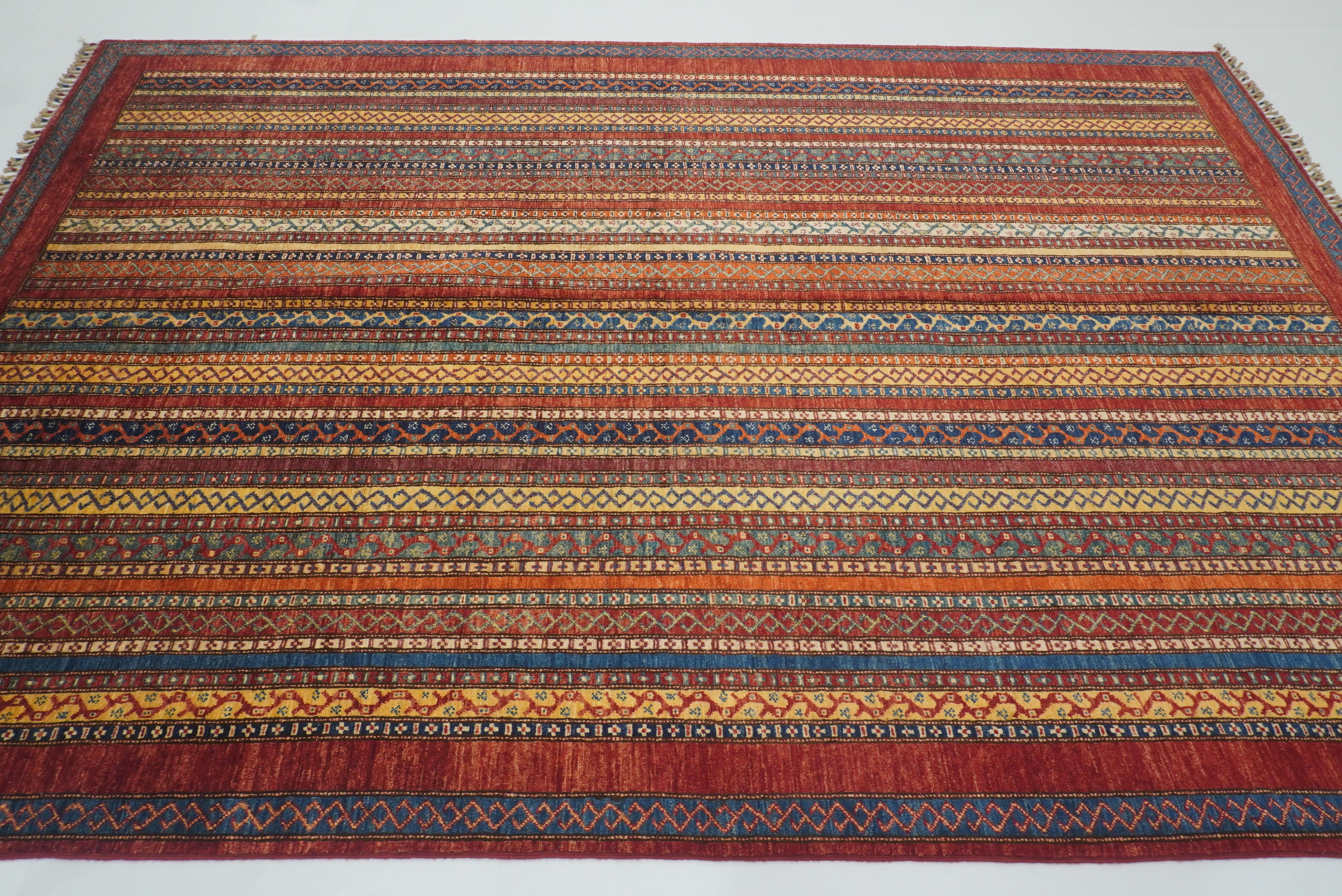7x10 Red Turkish Style Hand-Knotted Tribal Rug - Yildiz Rugs