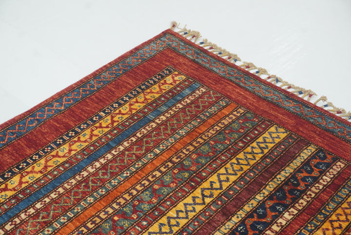 7x10 Red Turkish Style Hand-Knotted Tribal Rug - Yildiz Rugs