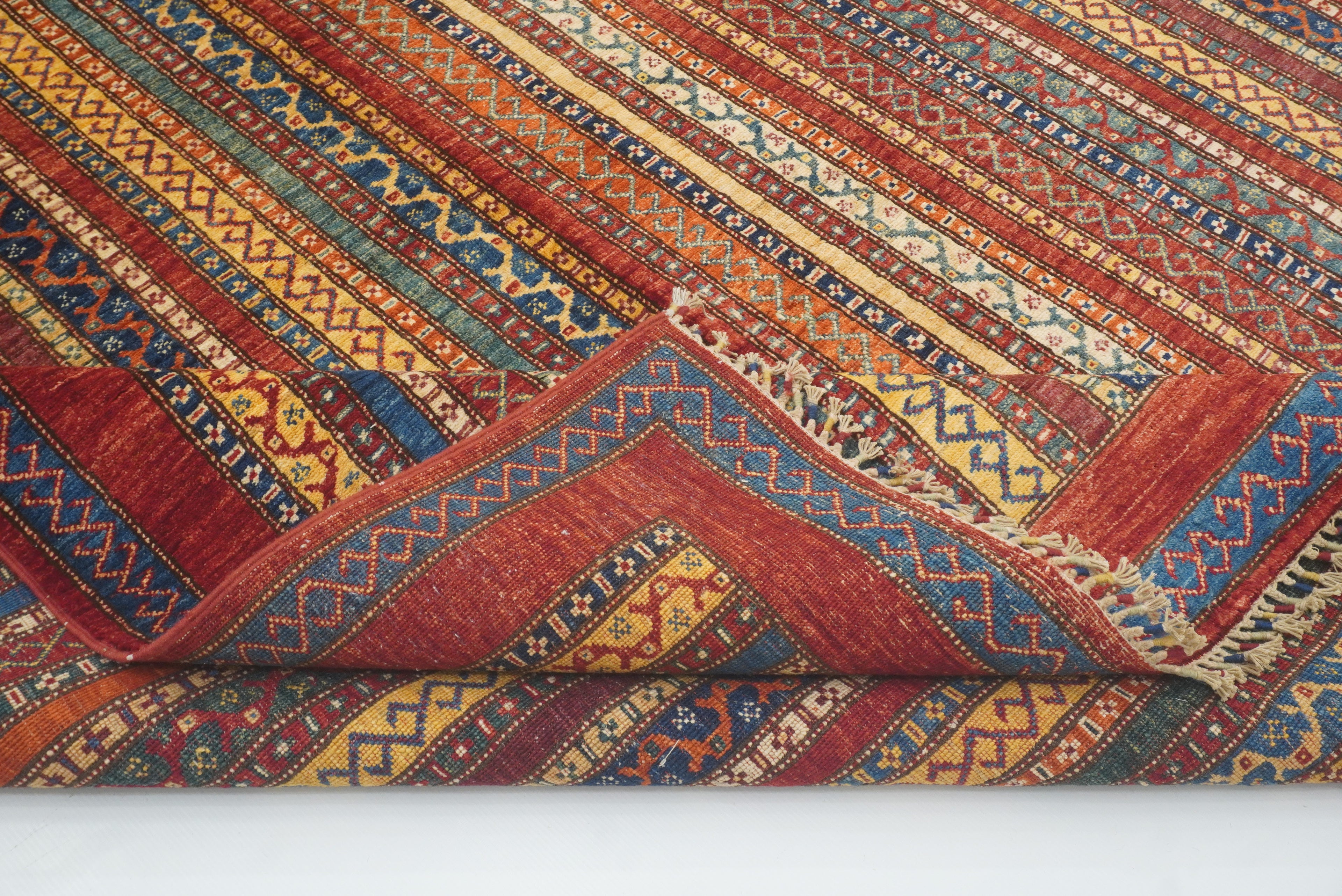7x10 Red Turkish Style Hand-Knotted Tribal Rug - Yildiz Rugs