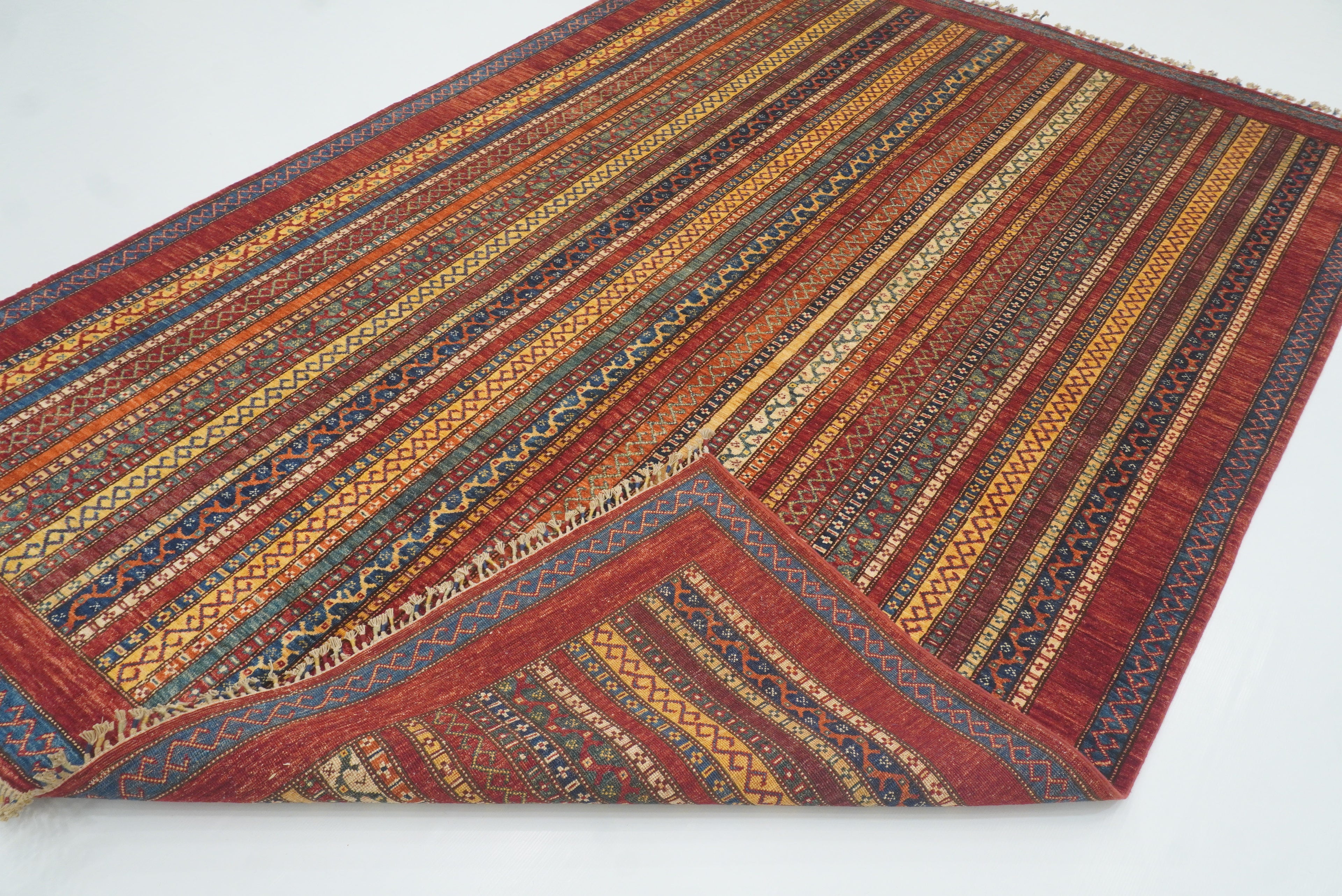 7x10 Red Turkish Style Hand-Knotted Tribal Rug - Yildiz Rugs
