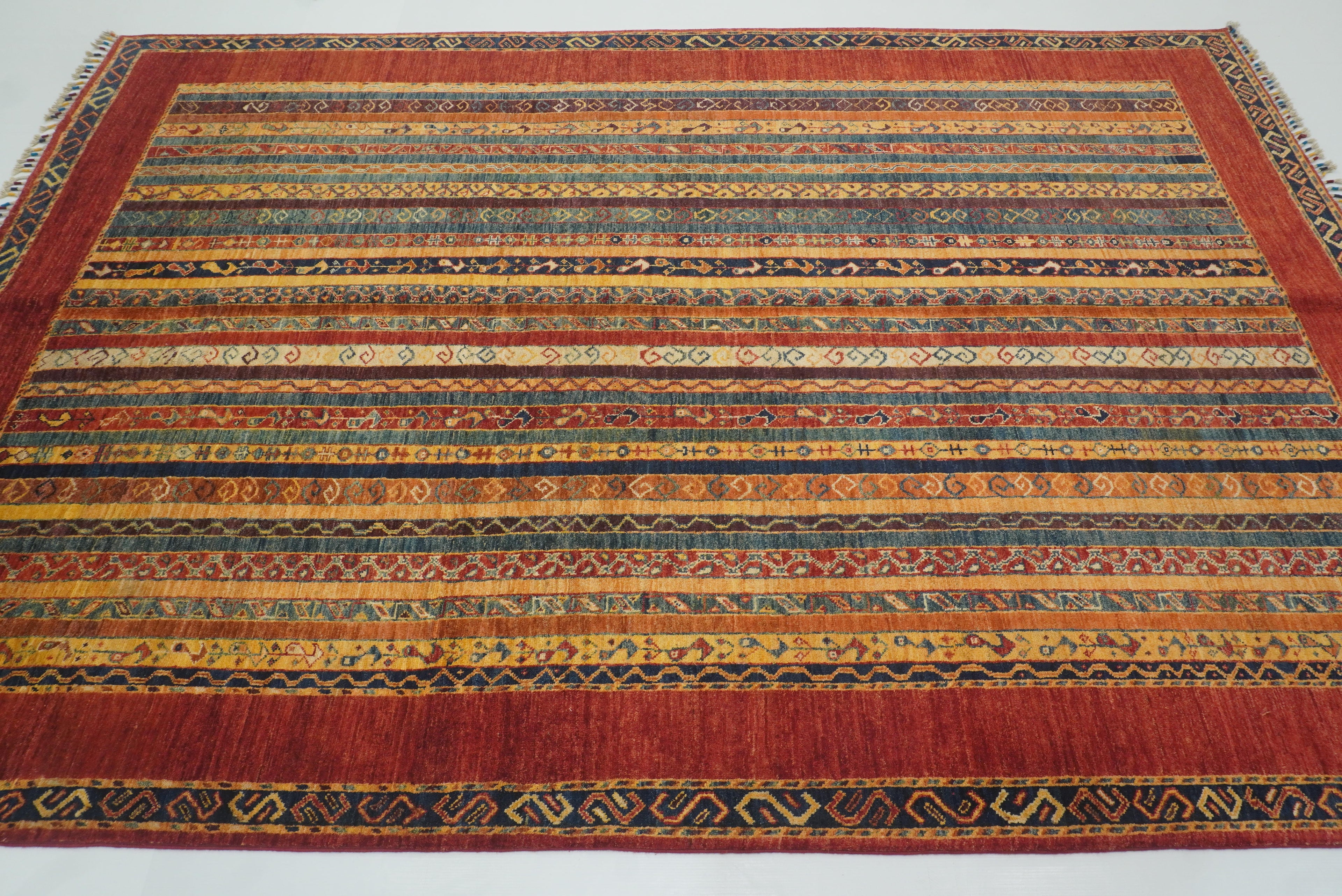 7x10 Red Turkish Style Hand-Knotted Wool Rug - Yildiz Rugs