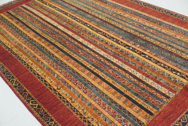 7x10 Red Turkish Style Hand-Knotted Wool Rug - Yildiz Rugs