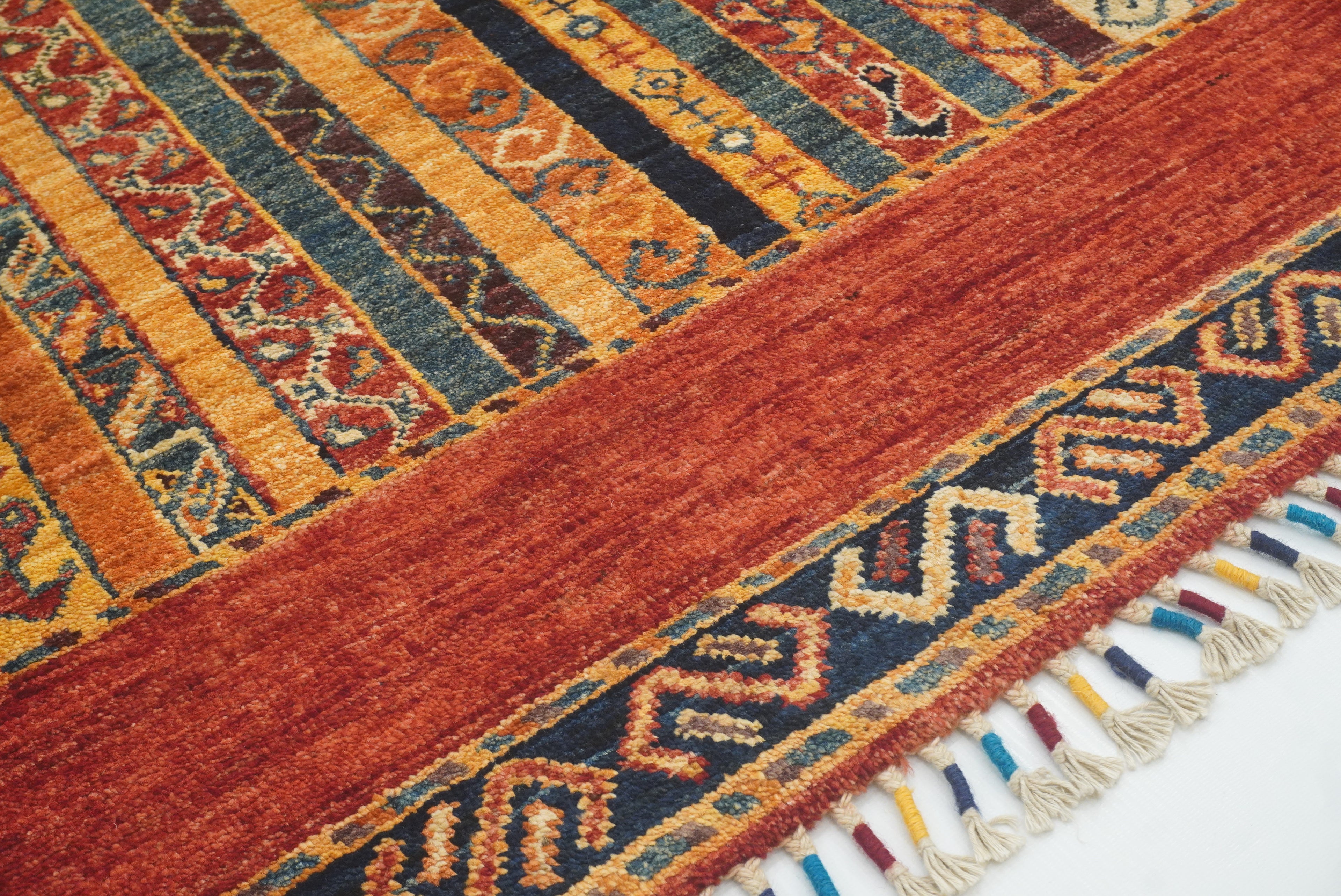 7x10 Red Turkish Style Hand-Knotted Wool Rug - Yildiz Rugs
