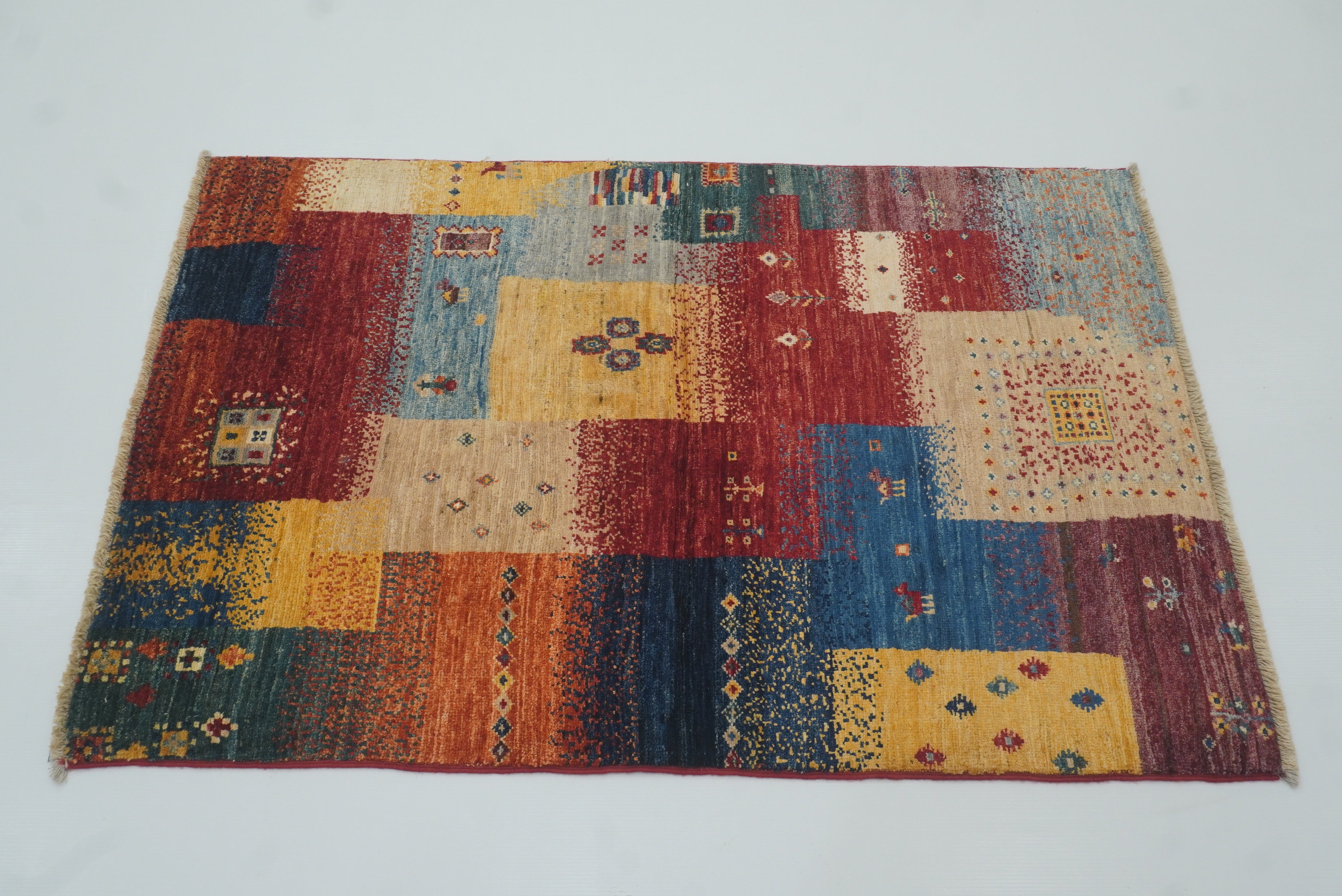 3x4 Gabbeh Afghan Hand Knotted Rug - Yildiz Rugs