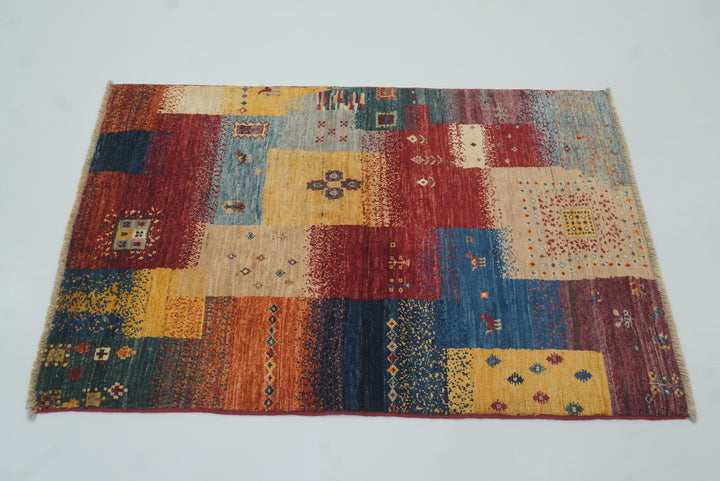 3x4 Gabbeh Afghan Hand Knotted Rug - Yildiz Rugs