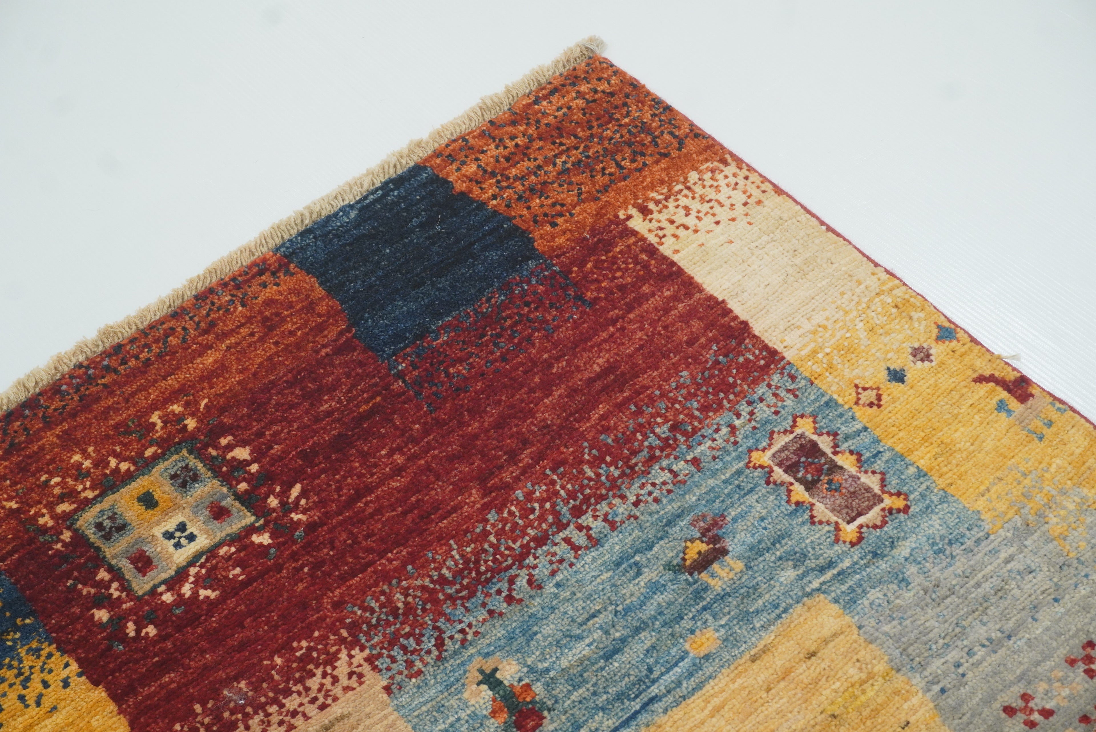 3x4 Gabbeh Afghan Hand Knotted Rug - Yildiz Rugs