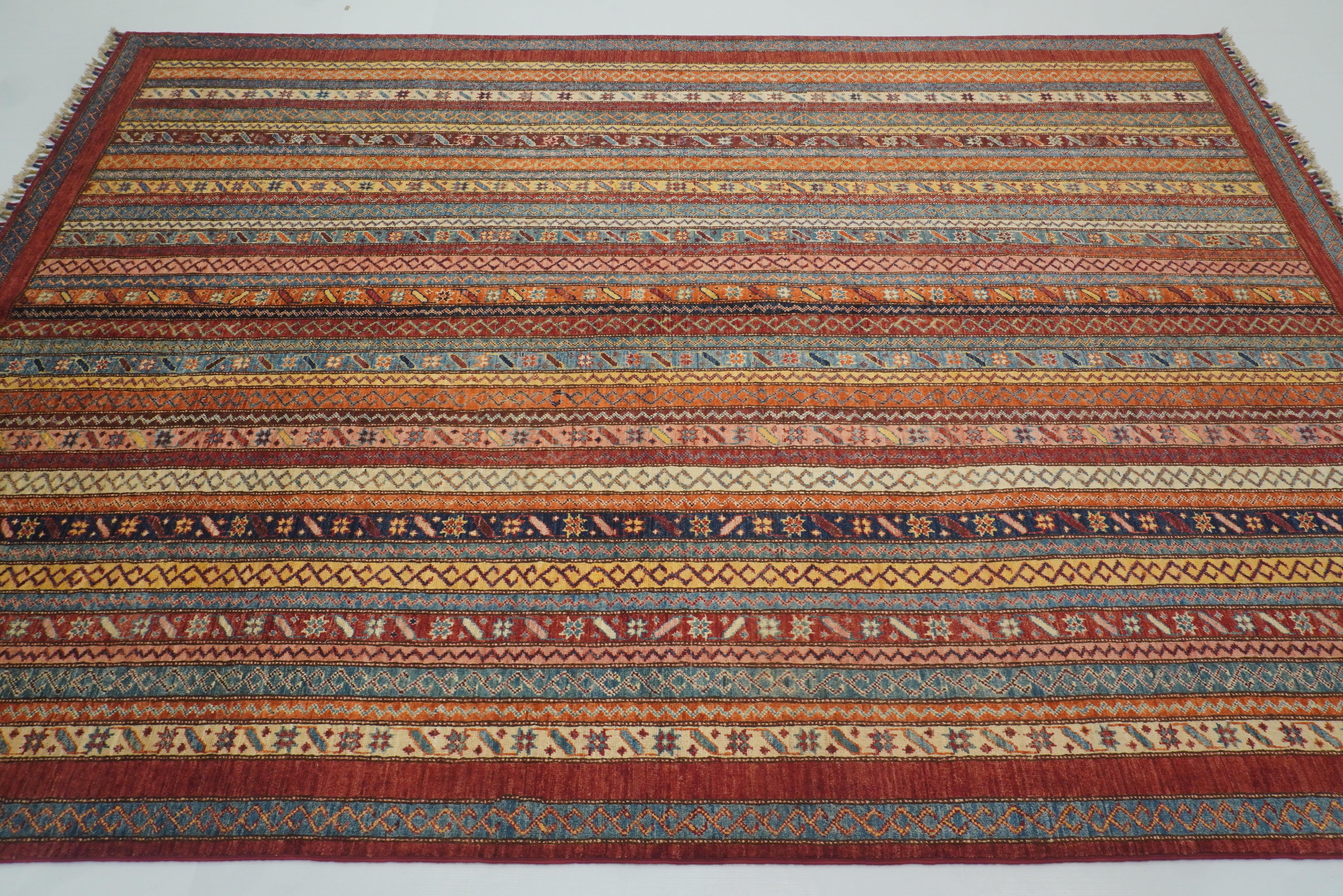 7x10 Red Turkish Style Hand-Knotted Wool Rug - Yildiz Rugs
