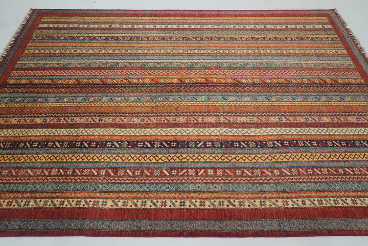 7x10 Red Turkish Style Hand-Knotted Wool Rug - Yildiz Rugs