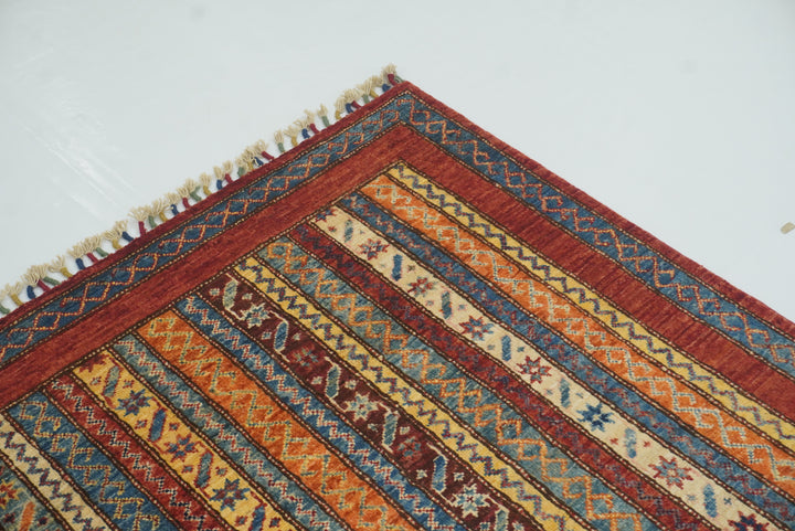 7x10 Red Turkish Style Hand-Knotted Wool Rug - Yildiz Rugs