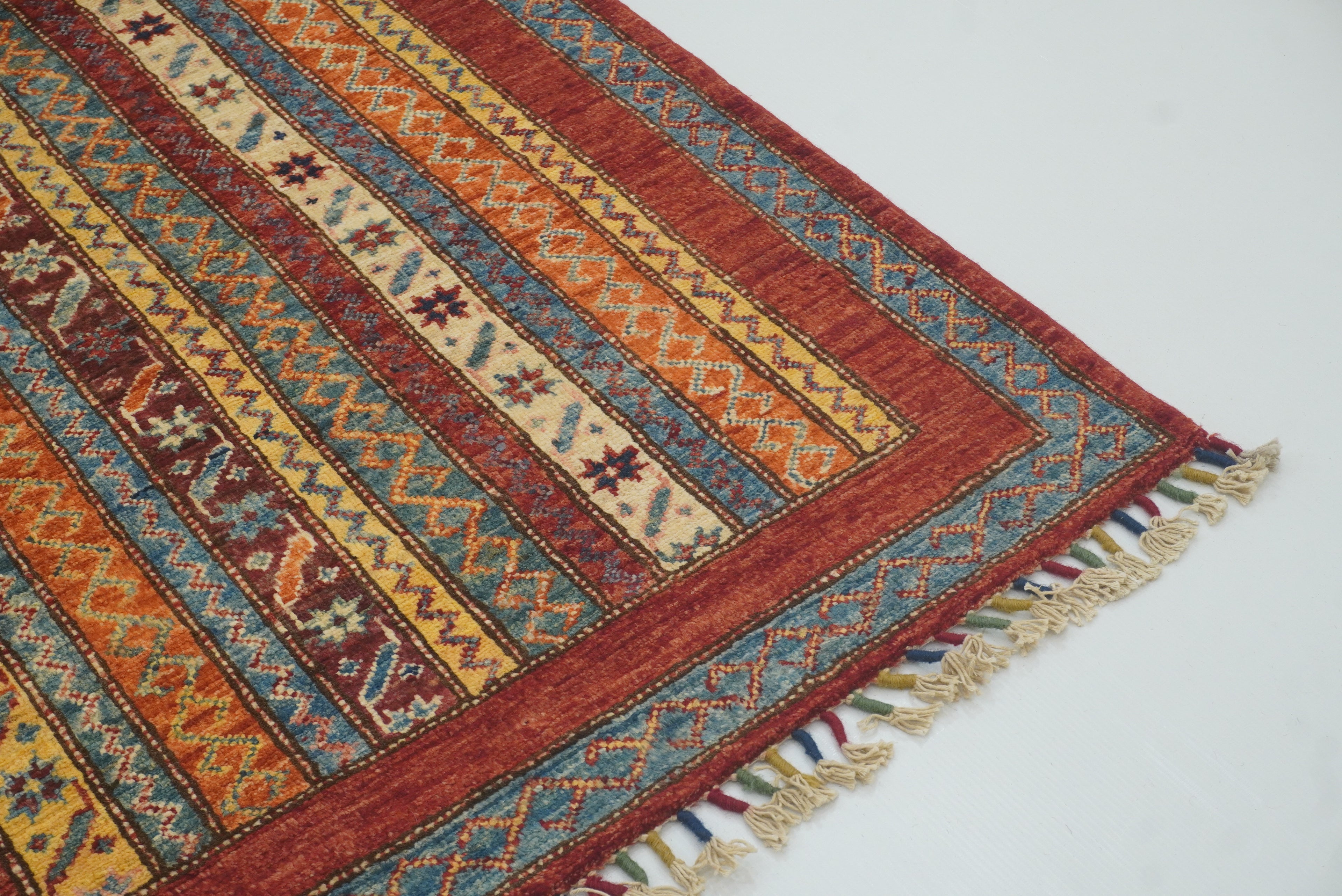 7x10 Red Turkish Style Hand-Knotted Wool Rug - Yildiz Rugs