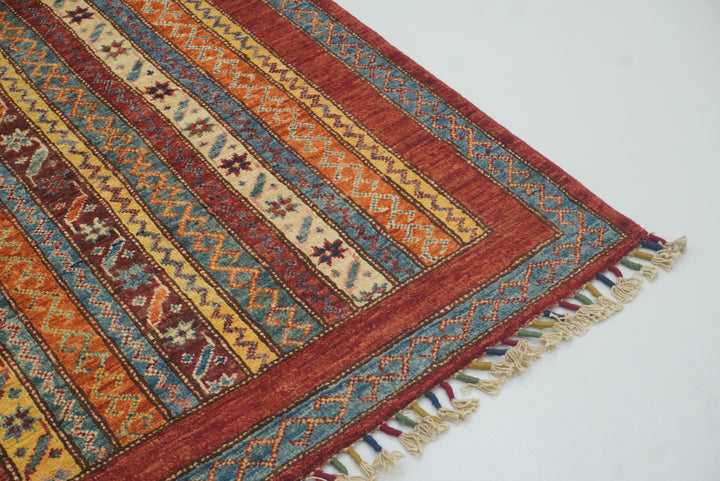 7x10 Red Turkish Style Hand-Knotted Wool Rug - Yildiz Rugs