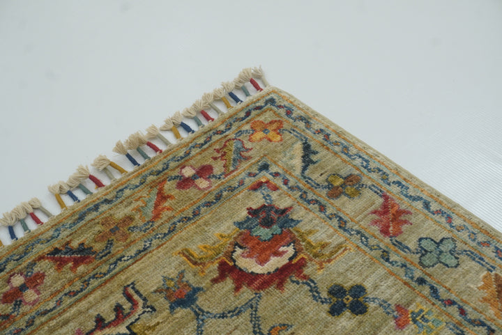 2x3 Green Afghan Waziri Floral Hand Knotted Rug - Yildiz Rugs