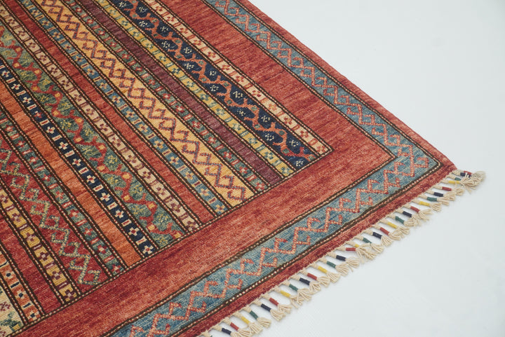 7x8 Red Area Turkish Style Hand-Knotted Rug - Yildiz Rugs