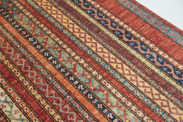 7x8 Red Area Turkish Style Hand-Knotted Rug - Yildiz Rugs