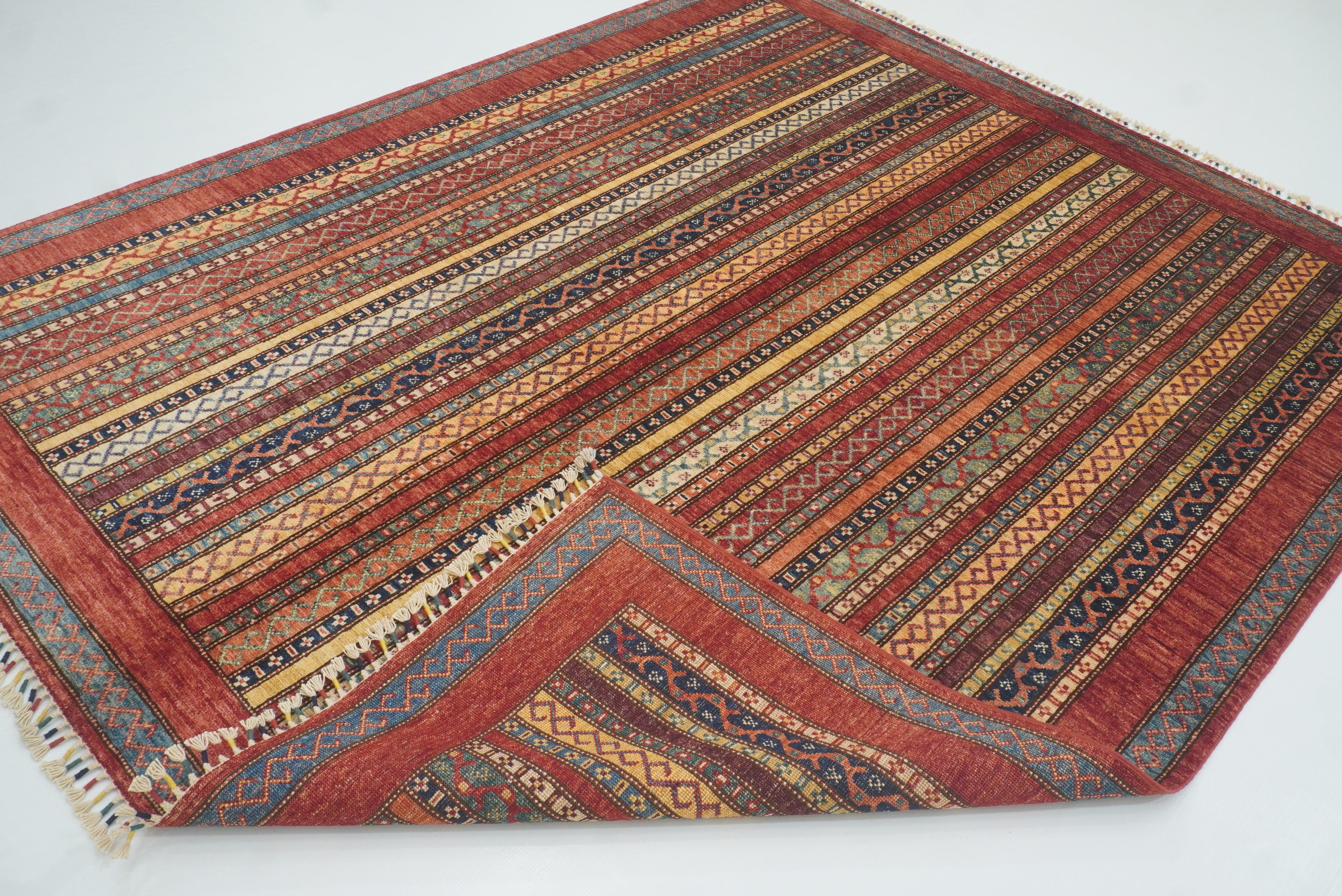 7x8 Red Area Turkish Style Hand-Knotted Rug - Yildiz Rugs