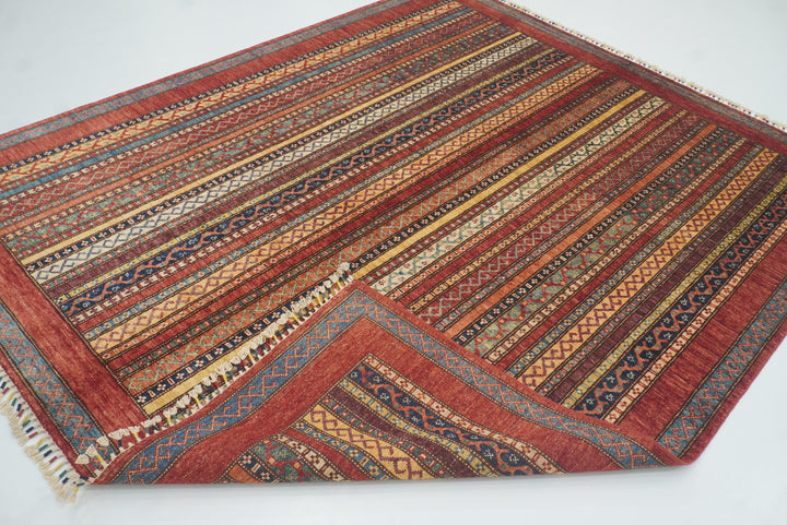 7x8 Red Area Turkish Style Hand-Knotted Rug - Yildiz Rugs