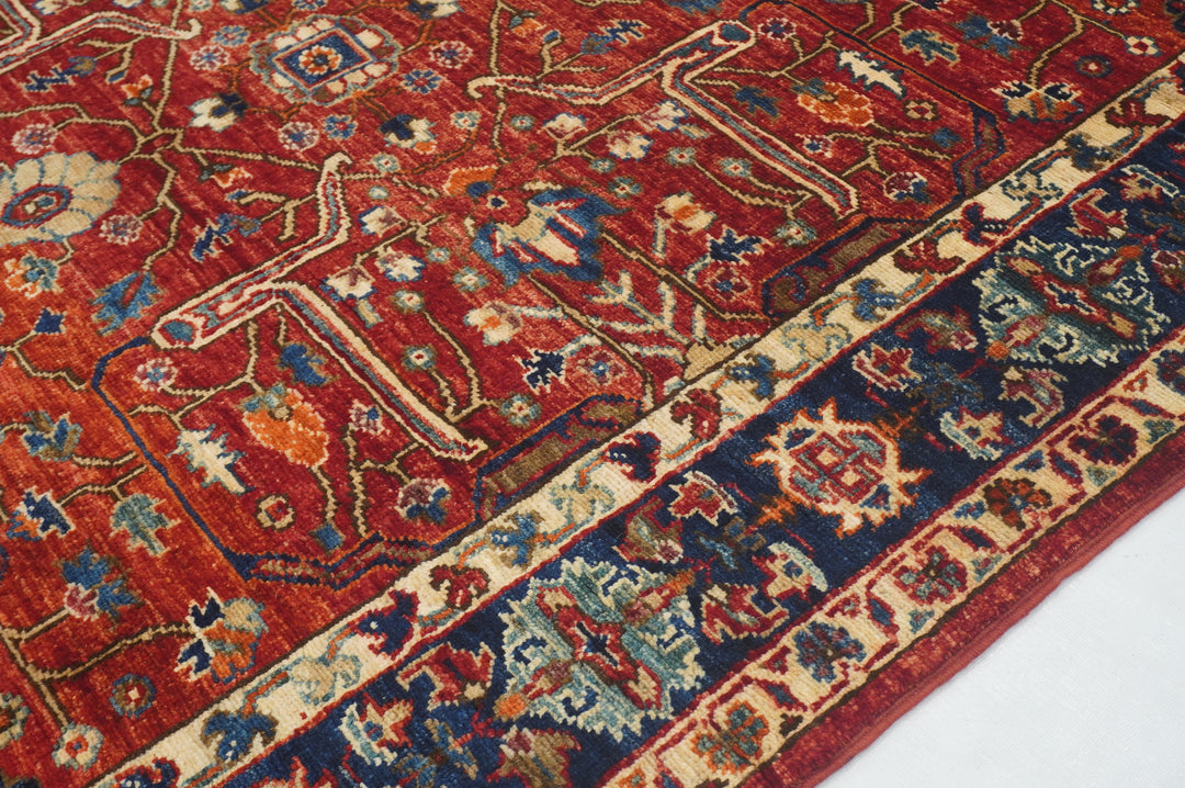 4x12 Red Bidjar Afghan Hand knotted Wide Runner Rug