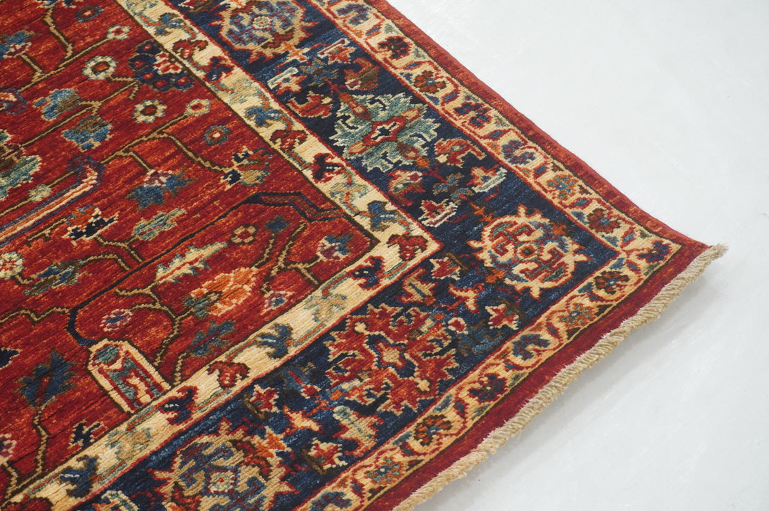 4x12 Red Bidjar Afghan Hand knotted Wide Runner Rug