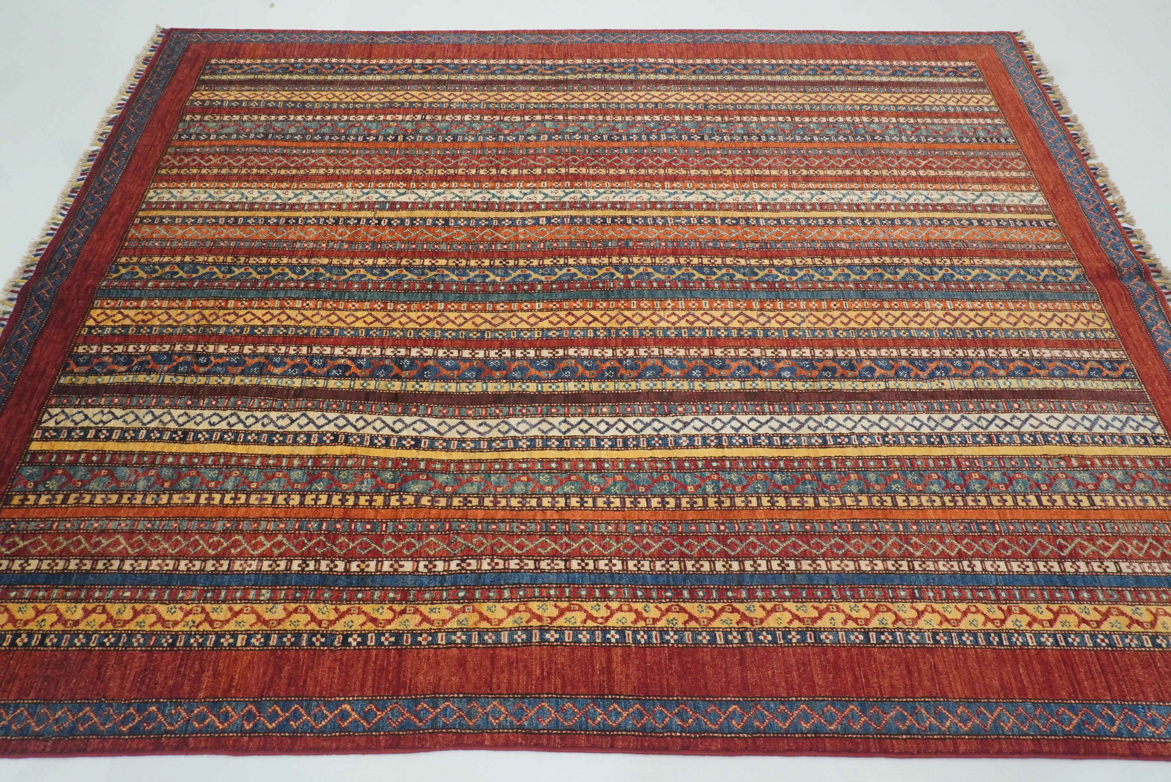 7x8 Red Area Turkish Style Hand-Knotted Tribal Rug - Yildiz Rugs