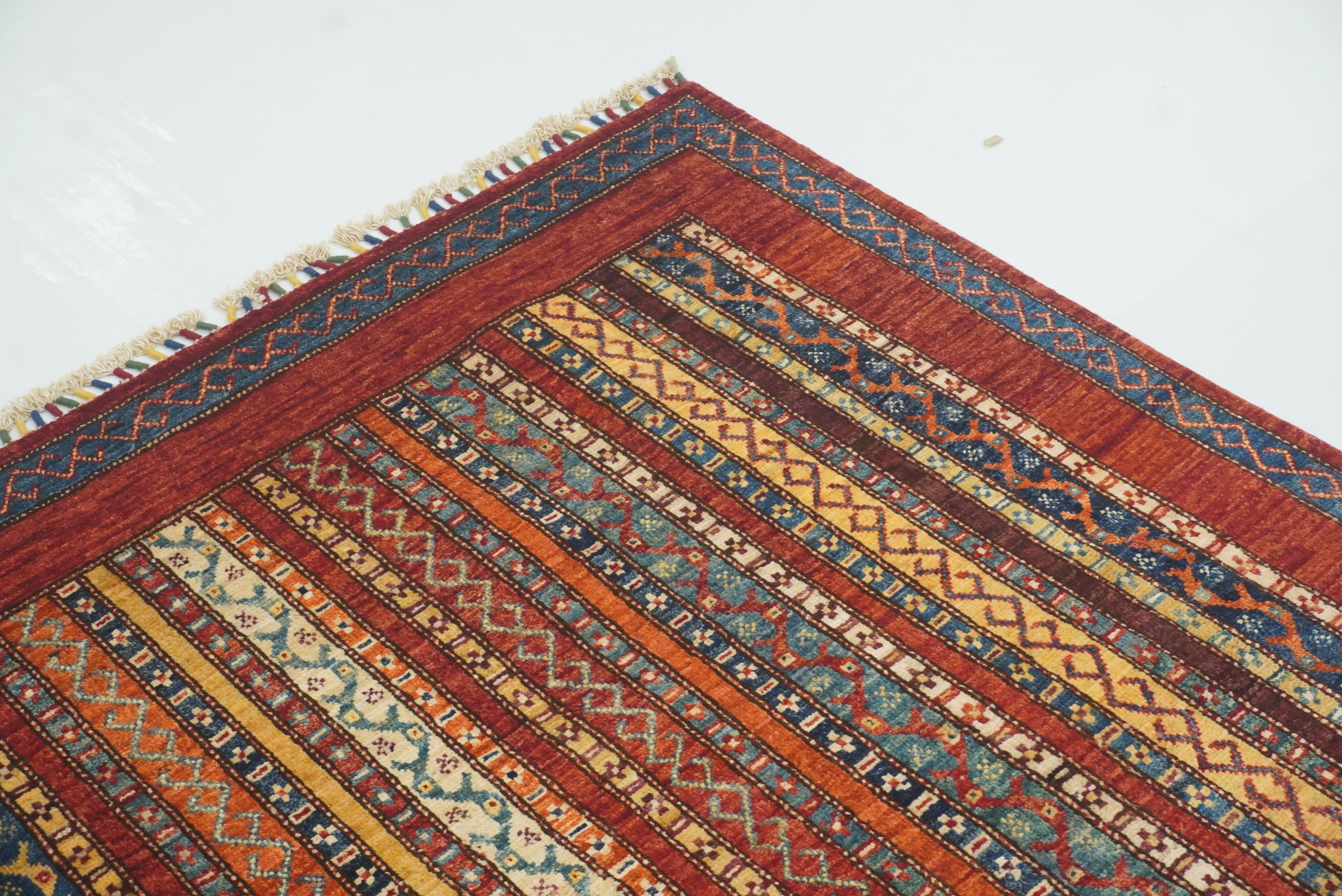 7x8 Red Area Turkish Style Hand-Knotted Tribal Rug - Yildiz Rugs
