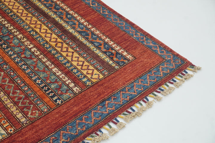 7x8 Red Area Turkish Style Hand-Knotted Tribal Rug - Yildiz Rugs