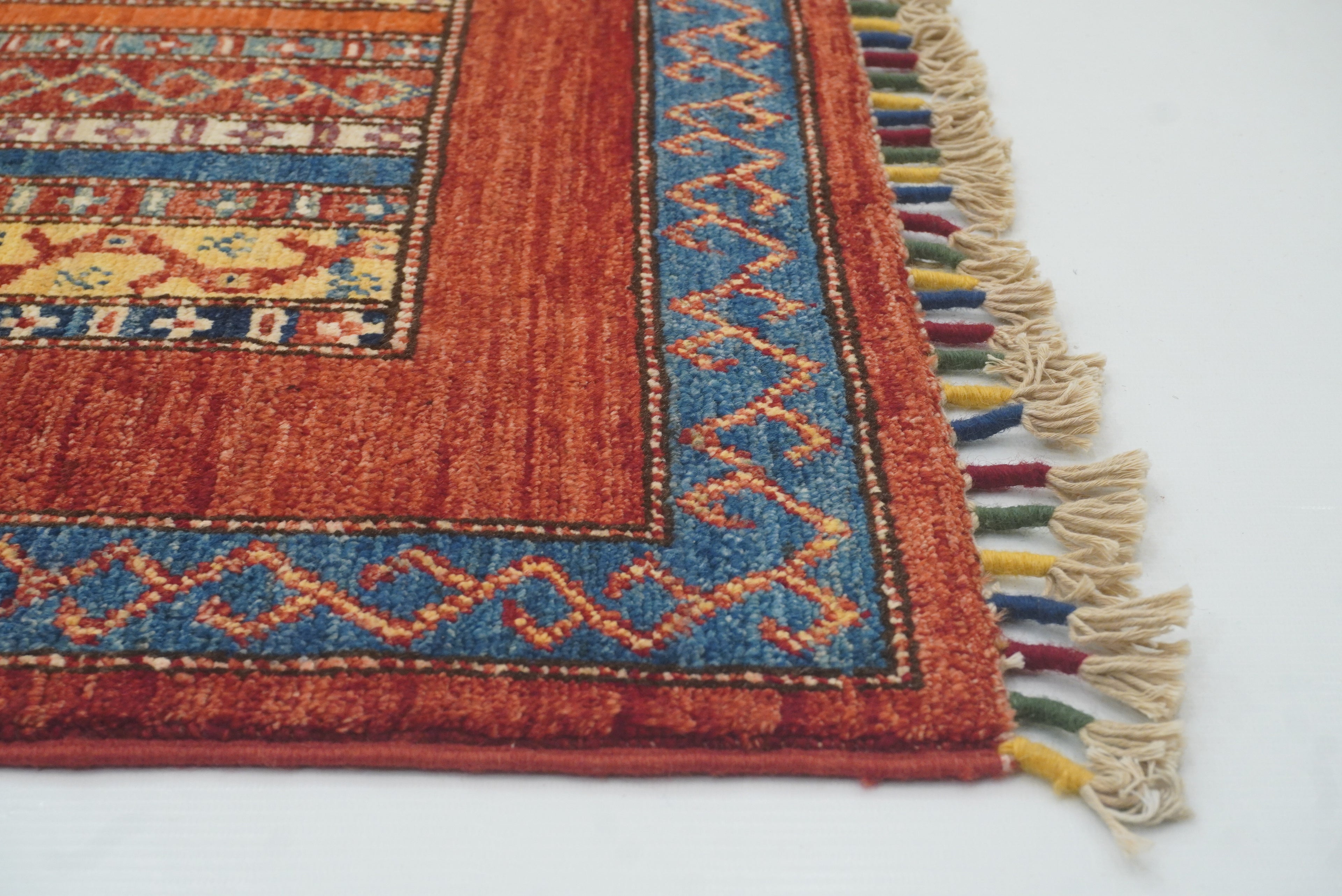 7x8 Red Area Turkish Style Hand-Knotted Tribal Rug - Yildiz Rugs