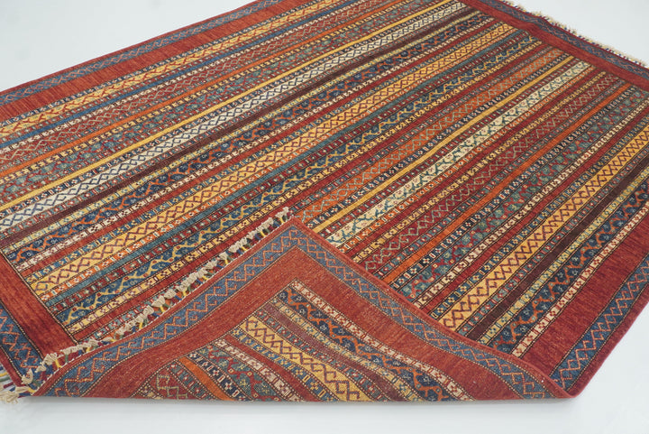 7x8 Red Area Turkish Style Hand-Knotted Tribal Rug - Yildiz Rugs
