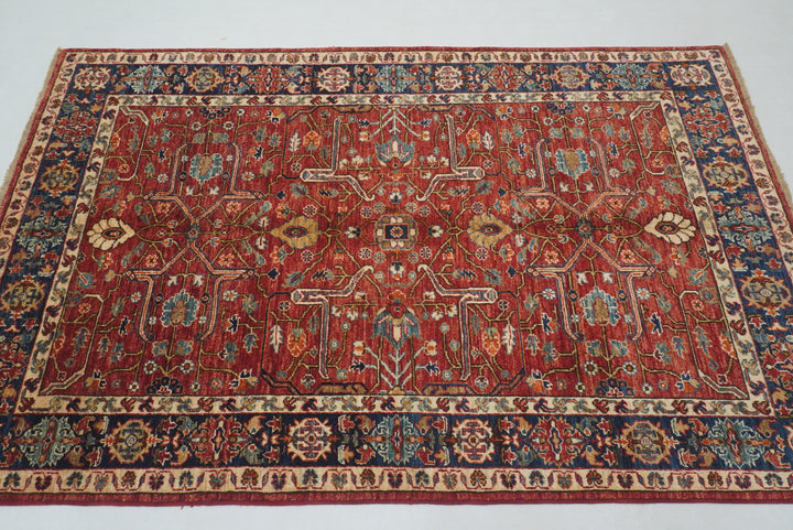 4x6 Red Bidjar Afghan hand knotted Oriental Rug