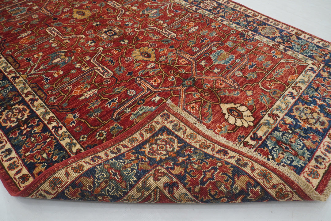 4x6 Red Bidjar Afghan hand knotted Oriental Rug