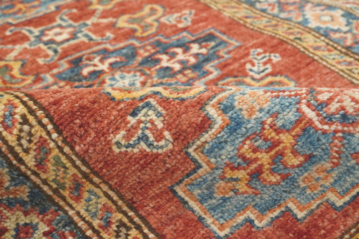 2x3 Red Kazak Hand-Knotted Afghan Rug - Yildiz Rugs
