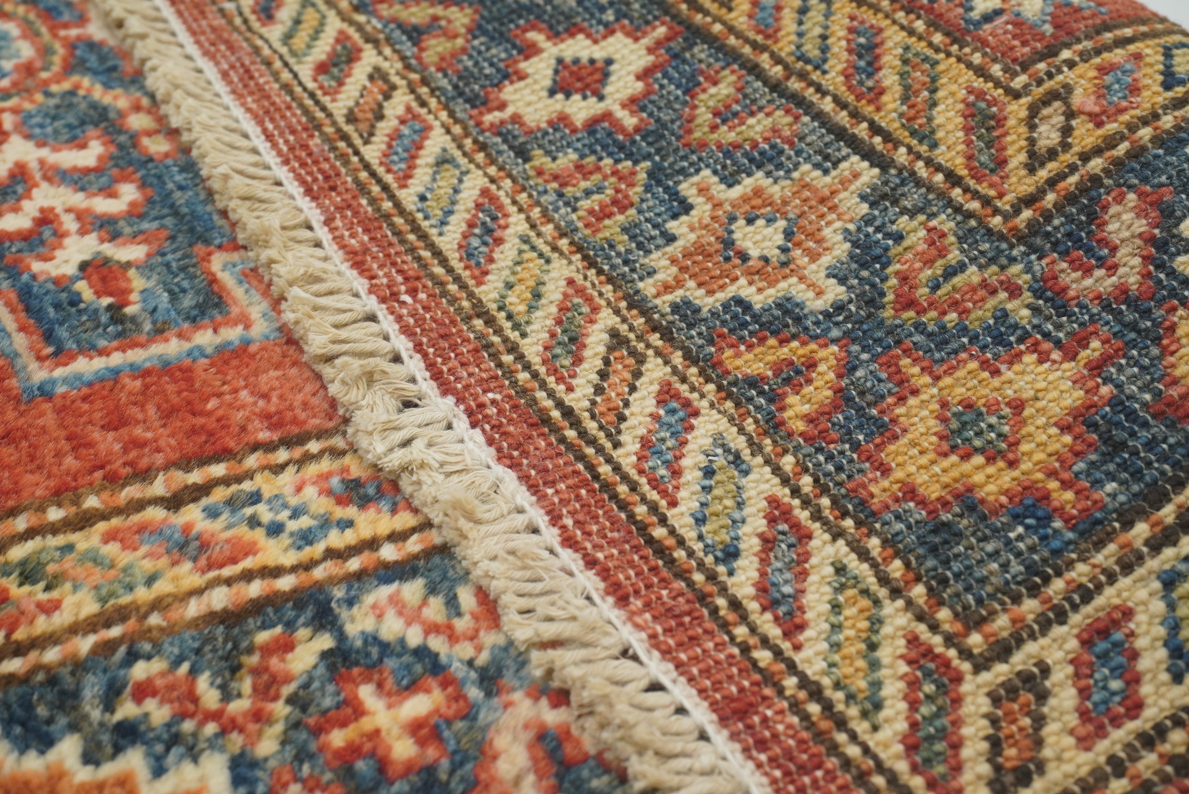 2x3 Red Kazak Hand-Knotted Afghan Rug - Yildiz Rugs