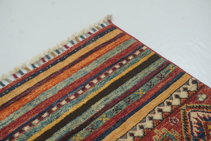 2x3 Red Khorjin Afghan Hand knotted Rug - Yildiz Rugs
