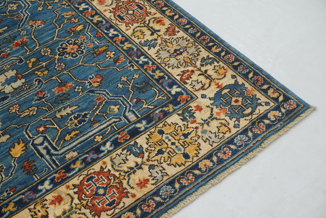 5x7 Soft Blue Bidjar Afghan Hand Knotted Oriental Rug