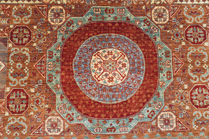 10x14 Brown Mamluk Hand knotted Wool Turkish Medallion Rug - Yildiz Rugs