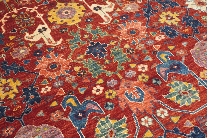 9x12 Red Bidjar Afghan Hand knotted Oriental Rug - Yildiz Rugs
