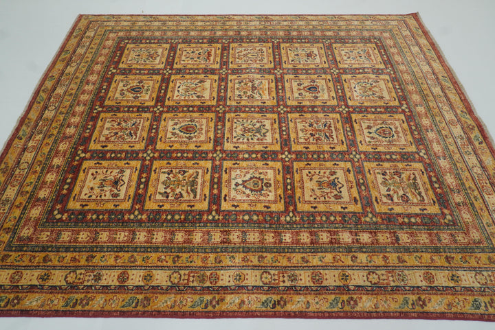 7x8 Beige Bakhtiar Afghan Hand-Knotted Oriental Rug - Yildiz Rugs