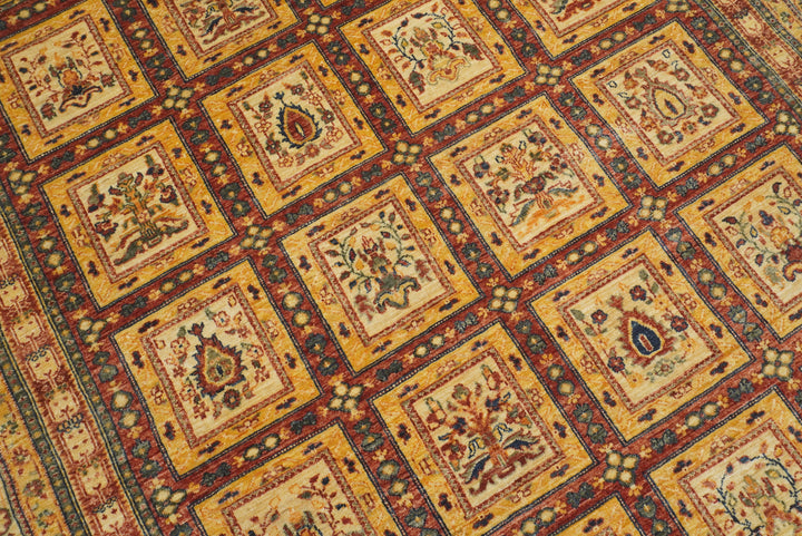 7x8 Beige Bakhtiar Afghan Hand-Knotted Oriental Rug - Yildiz Rugs