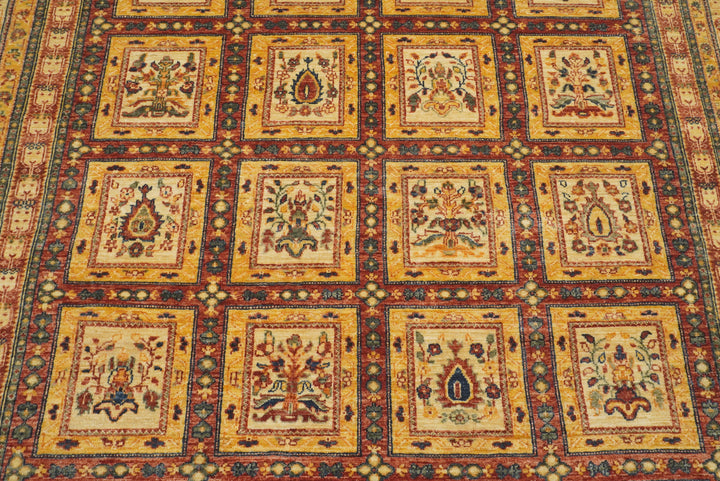 7x8 Beige Bakhtiar Afghan Hand-Knotted Oriental Rug - Yildiz Rugs