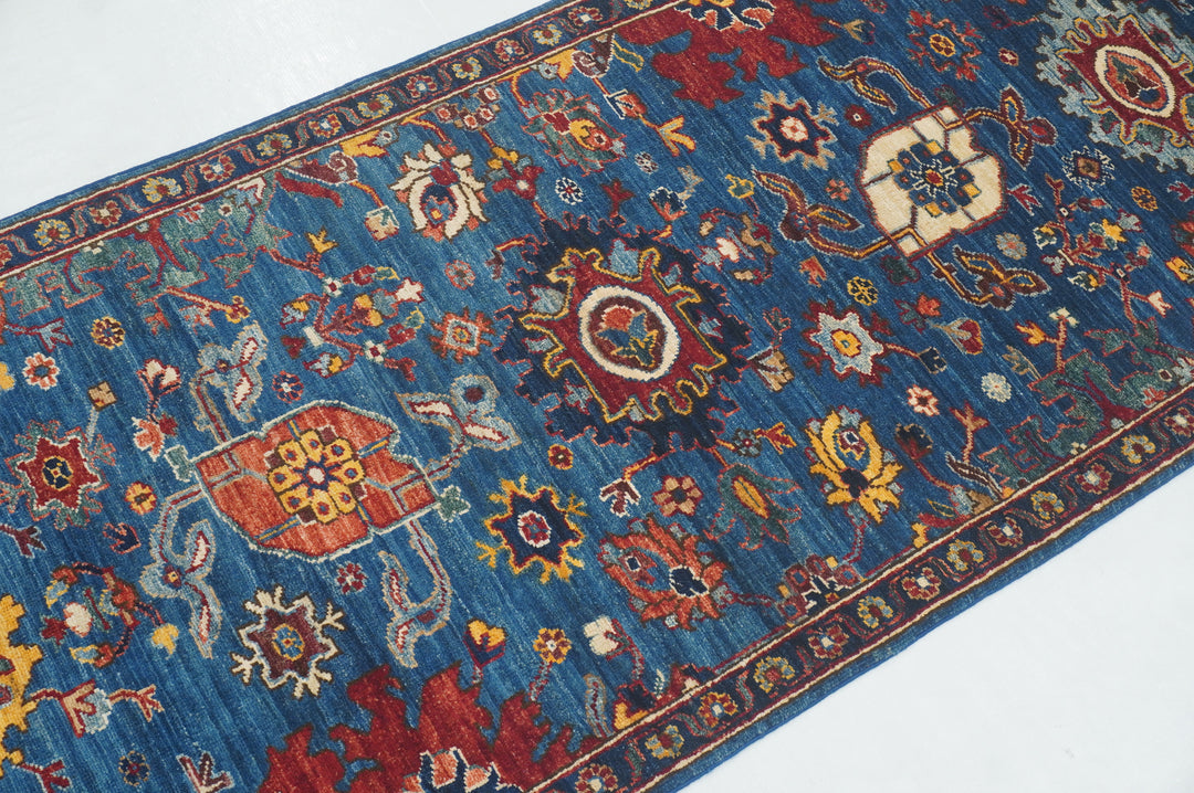 14 Ft Blue Bidjar Afghan hand knotted Oriental Runner Rug