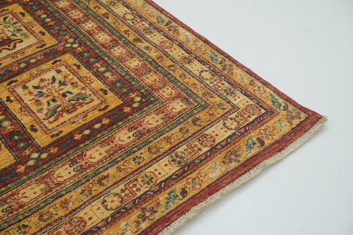 7x8 Beige Bakhtiar Afghan Hand-Knotted Oriental Rug - Yildiz Rugs